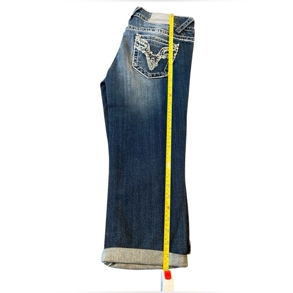 Vigoss Blue Ankle Cropped Jeans with Vintage Wash - Picture 7 of 9